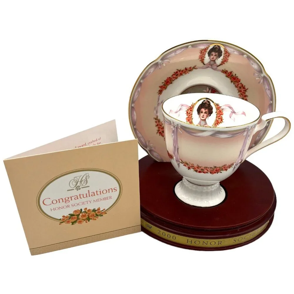 Avon Honor Society 2000 Mrs. PFE Albee Commemorative Teacup & Saucer Set In Box - Picture 1 of 16